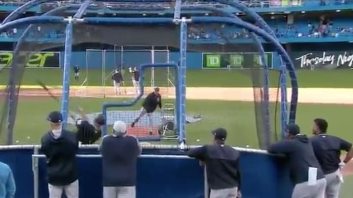 Watch: Aaron Judge hits 510-foot batting practice homer