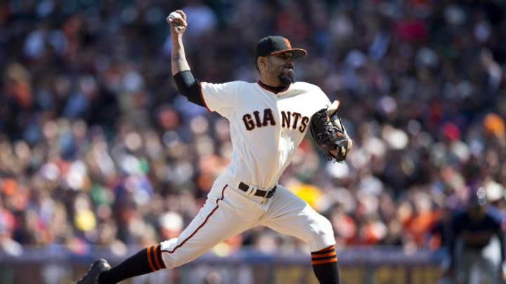 Sergio Romo Wore Cap Signed by Young Fans for Final Giants Appearance