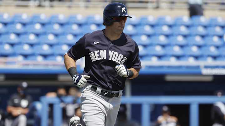 Yankees' Mike Tauchman Exits Spring Training Game Early After Fouling Pitch Off Right Calf