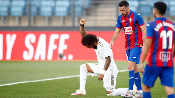 Real Madrid's Marcelo Takes a Knee, Raises Fist After Scoring Goal