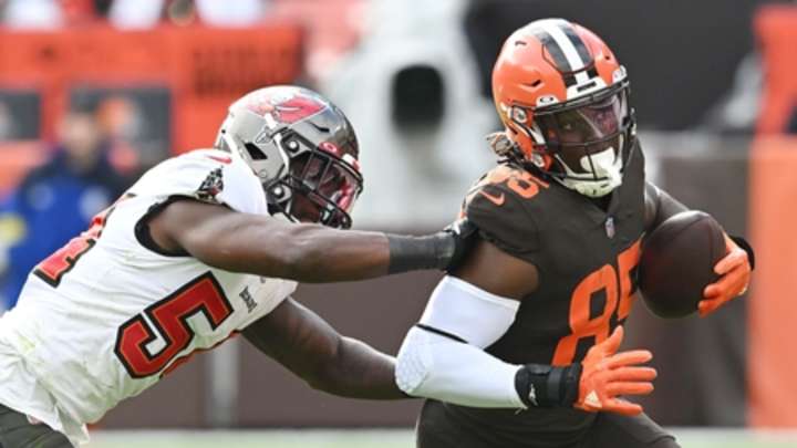 WATCH: Browns TE David Njoku Makes Wild One-Handed Catch to Tie Buccaneers Late
