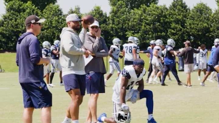 Cowboys QB Dak Prescott Throws at Practice (Left-Handed) VIDEO; Planning October Return?