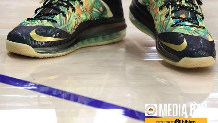 LeBron James Wears Retro Nike Sneakers at Lakers Media Day LeBron James Wears Retro Nike Sneakers at Lakers Media Day