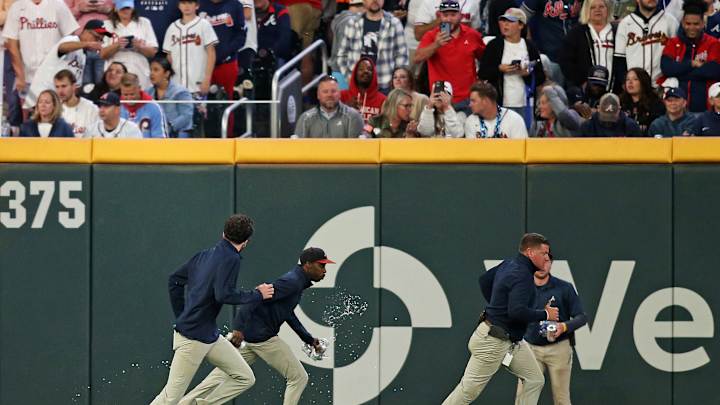 Braves Fans Throw Debris on Field After Catcher’s Interference Call in Game 1 vs. Phillies