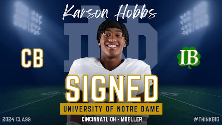 Notre Dame Signs Cornerback Karson Hobbs