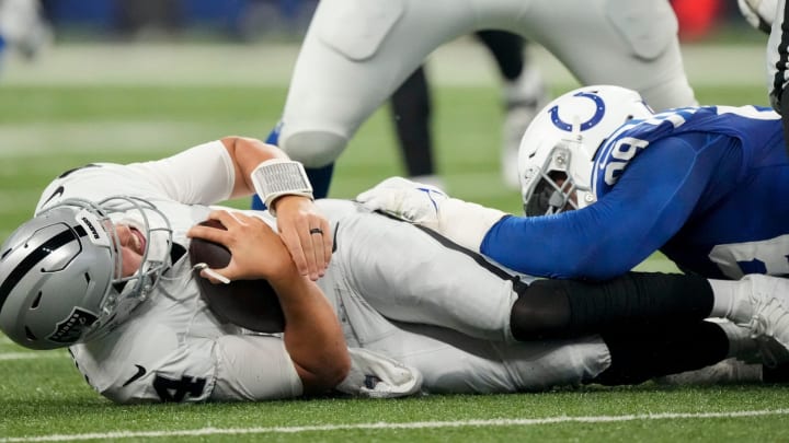 Raiders' Playoff Hopes Die in Indy, 23-20 Raiders' Playoff Hopes Die in Indy, 23-20