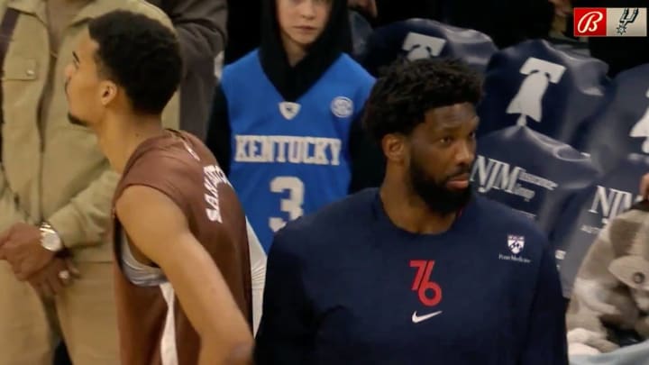 Joel Embiid Had an Adorable Reaction After Seeing Victor Wembanyama Up Close for the First Time
